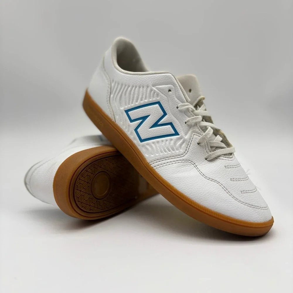 New Balance Audazo v5+ Command Indoor Futsal Shoes White Blue Gum Size 6